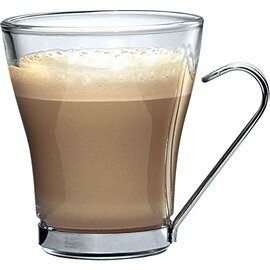 Cappuccinotasse OSLO 235 ml Glas Metallhalter  H 96 mm Produktbild