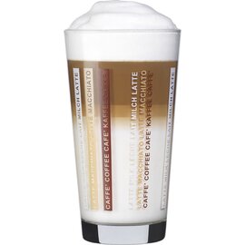 Latte Macchiato Glas Sestriere 37 cl transparent mit Relief mit Schriftzug Produktbild