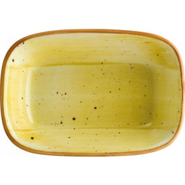 Rechteckplatte tief AURA AMBER Gourmet Porzellan gelb | 170 mm x 117 mm Produktbild