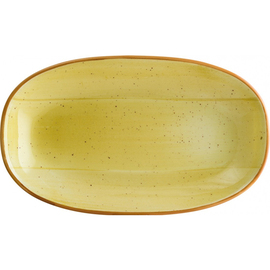 Platte AURA AMBER Gourmet Porzellan gelb oval | 192 mm x 111 mm Produktbild