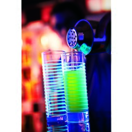 Restposten | Longdrinkglas FH22 Black Light Tubo, GV 22 cl, Ø 53 mm, H 152 mm, 235 gr., mit phosphorierendem Silikonband, reagiert auf Schwarzlicht Produktbild 1 S