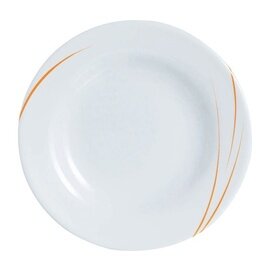 RESTPOSTEN | Teller flach TORONTO PASSION | Hartglas weiß orange | Strichdekor  Ø 240 mm Produktbild