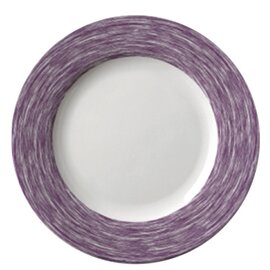 Teller flach RESTAURANT BRUSH PURPLE | Hartglas weiß lila | Fahne lila  Ø 155 mm Produktbild