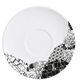Untertasse FRAGMENT ADROISE Porzellan schwarz weiß | Mustermix-Dekor Ø 125 mm Produktbild