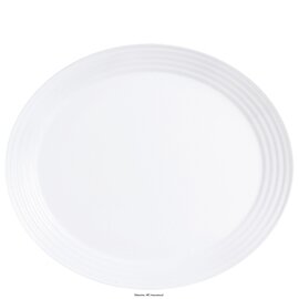 RESTPOSTEN | Platte oval STAIRO | Hartglas weiß | oval 330 mm  x 278 mm Produktbild