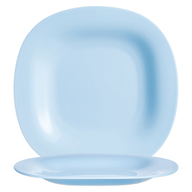 Teller flach CARINE | Hartglas hellblau | quadratisch 196 mm Produktbild