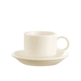 RESTPOSTEN | Obertasse DARING mit Henkel 13 cl Porzellan cremeweiß  H 57 mm Produktbild