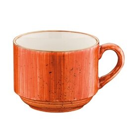 Kaffeetasse AURA TERRACOTTA 210 ml mit Untertasse Porzellan Produktbild