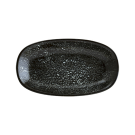 Platte ENVISIO COSMOS BLACK Gourmet Porzellan schwarz oval | 190 mm x 110 mm Produktbild