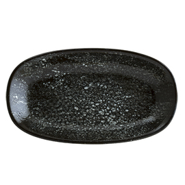 Platte ENVISIO COSMOS BLACK Gourmet oval Porzellan Ø 240 mm 170 mm Produktbild