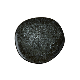 Teller flach ENVISIO COSMOS BLACK Vago Porzellan schwarz oval asymmetrisch | 150 mm x 137 mm Produktbild