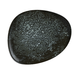 Teller flach ENVISIO COSMOS BLACK Vago Porzellan schwarz oval asymmetrisch | 330 mm x 275 mm Produktbild