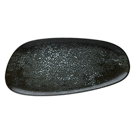 Platte ENVISIO COSMOS BLACK Vago oval asymmetrisch Porzellan 370 mm x 170 mm Produktbild