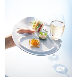 Cocktailplatte EASY SERVE Porzellan weiß | Sektglashalterung | 230 mm  x 225 mm Produktbild 1 S
