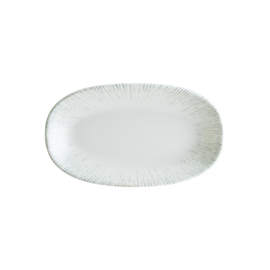 Platte ENVISIO IRIS Gourmet Porzellan weiß | blau Randrillen | 190 mm x 110 mm Produktbild