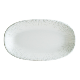 Platte ENVISIO IRIS Gourmet Porzellan weiß | blau Randrillen oval | 240 mm x 170 mm Produktbild 0 L