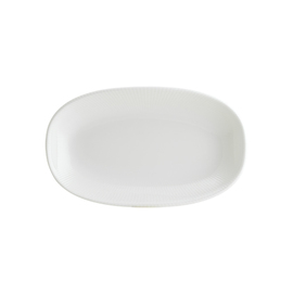 Platte ENVISIO IRIS WHITE Gourmet Porzellan weiß Randrillen oval | 150 mm x 86 mm Produktbild