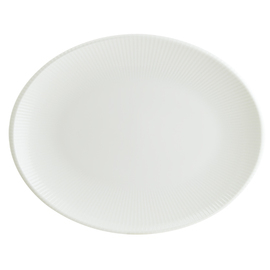 Platte ENVISIO IRIS WHITE Moove Porzellan weiß Randrillen oval | 310 mm x 240 mm Produktbild
