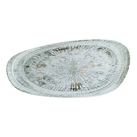 Platte ENVISIO ODETTE OLIVE Vago Porzellan oval asymmetrisch | 370 mm x 170 mm Produktbild