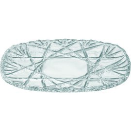 Stollen SATURN Glas oval  L 400 mm  x 195 mm  H 31 mm Produktbild