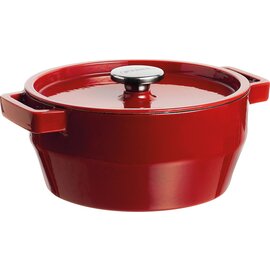 Casserole SLOW COOK SHINY RED 2,2 ltr Gusseisen mit Deckel rot  Ø 215 mm 265 mm  H 125 mm  | angegossene Griffe Produktbild