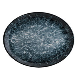 Platte ENVISIO SEPIA Moove Porzellan schwarz oval | 310 mm x 240 mm Produktbild
