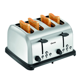 Toaster TBRB40 Edelstahl | 4-schlitzig inkl. 2 Brötchenaufsätze Produktbild 1 S