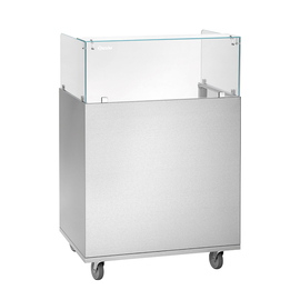 Mobile Theke Snackpoint 200 Edelstahl | Glasaufsatz | 800 mm x 600 mm H 1225 mm Produktbild