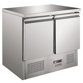 Mini-Kühltisch m. Umluftkühlung, Inhalt: 250 l, CNS, 2 Türen, 2 Roste GN 1/1, Temperaturbereich:  0 bis +10°C Produktbild