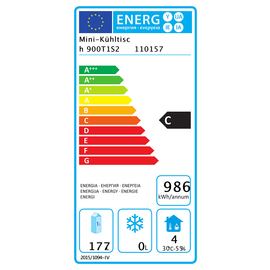 Mini-Kühltisch 900T1S2 204 Watt 260 ltr | Volltür | 2 Schubladen Produktbild 1 S