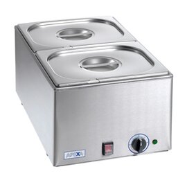 Wasserbad | Bain Marie Gastronorm - 150 mm  • 1200 Watt | 2 Behälter|Deckel GN 1/2 Produktbild