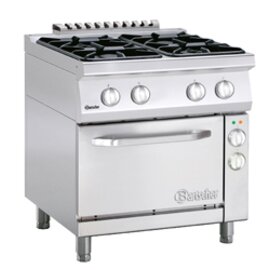 4 Flammen Gasherd Gastronorm 400 Volt 18,2 kW (Gas) 3,6 kW (Elektrobackofen) | Backofen Produktbild