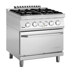 4 Flammen Gasherd Gastronorm 400 Volt 18,2 kW (Gas) 5,4 kW (Elektrobackofen) | Backofen Produktbild