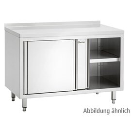 Arbeitsschrank 1000 mm  x 700 mm  H 850 mm mit Abkantung 3-seitig mit Schiebetüren | Aufkantung Produktbild