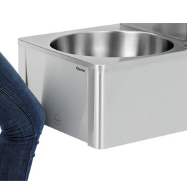 Handwaschbecken W10-KB Plus zur Wandbefestigung verkleidet • Kniebedienung | 400 mm x 404 mm H 577 mm Produktbild 1 S