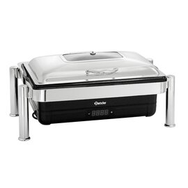 Elektro Chafing Dish GN 1/1 ELEGANCE Scharnierdeckel Sichtfenster 230 Volt 760 - 900 Watt  L 670 mm  H 370 mm Produktbild