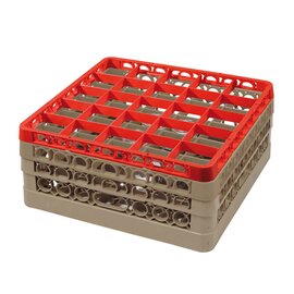 Spülkorb rot braun 500 x 500 mm  H 228 mm | 25 Fächer 89 x 89 mm  H 211 mm Produktbild