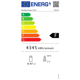 Wandkühlregal Rimi 220 ltr 230 Volt | 3 Borde Produktbild 1 L