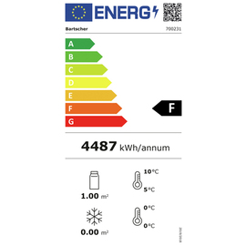 Wandkühlregal Rimi schwarz silber 220,0 ltr 230 Volt | 3 Borde Produktbild 1 S