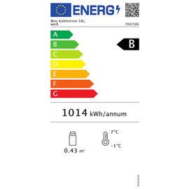 Mini-Kühlvitrine weiß 58 ltr 230 Volt | 2 Borde Produktbild 1 S