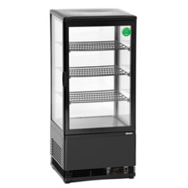 Mini-Kühlvitrine schwarz 78 ltr 230 Volt | 3 Borde Produktbild