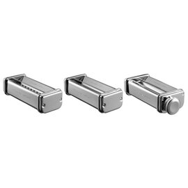 A150061 Luxus-Nudel-Ausrollset für Nudelteigplatten bis zu 140 mm Breite, Metall, verchromt, inkl. Reinigungsbürste Produktbild