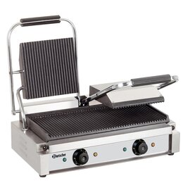 Doppel-Kontaktgrill | 230 Volt | Gusseisen • gerillt • gerillt Produktbild