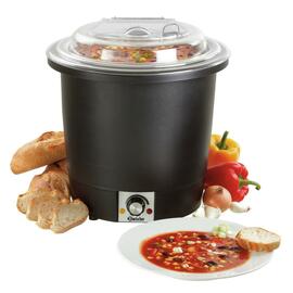 Suppentopf Scharnierdeckel transparenter Deckel 230 Volt 450 Watt 10 ltr  Ø 330 mm  H 380 mm Produktbild