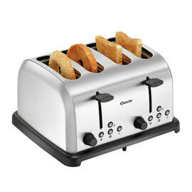 Toaster TBRB40 Edelstahl | 4-schlitzig inkl. 2 Brötchenaufsätze Produktbild