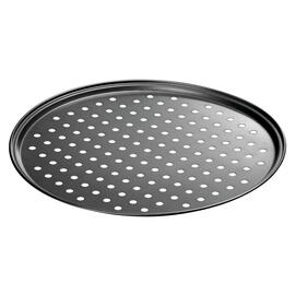 Pizza-Backblech gelocht Stahl Xynflon antihaftbeschichtet schwarz randverstärkt Ø 325 mm H 10 mm Produktbild 4 S