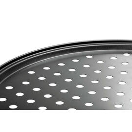 Pizza-Backblech gelocht Stahl Xynflon antihaftbeschichtet schwarz randverstärkt Ø 325 mm H 10 mm Produktbild 5 S
