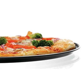 Pizza-Backblech gelocht Stahl Xynflon antihaftbeschichtet schwarz randverstärkt Ø 325 mm H 10 mm Produktbild 2 S