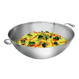 Wokpfanne W510F Edelstahl 22 ltr Ø 510 mm x 630 mm H 195 mm | flach | 2 Griffe Produktbild