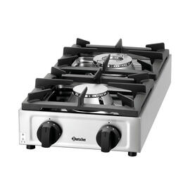 2-Flammen Gas-Tischkocher 11 kW | Platten hintereinander Produktbild